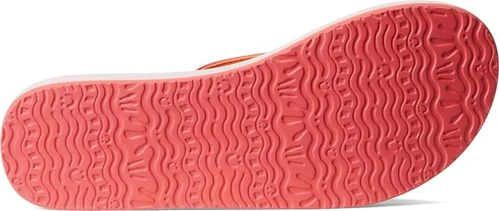 Sanuk Yoga Joy II Tropics Women's Sandals Sugar Coral : 8 B - Medium, Leather/Rubber - Image 3