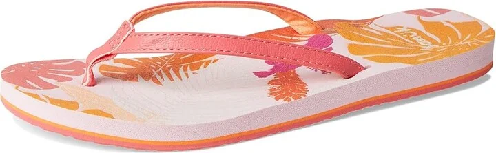 Sanuk Yoga Joy II Tropics Women's Sandals Sugar Coral : 8 B - Medium, Leather/Rubber - Image 5