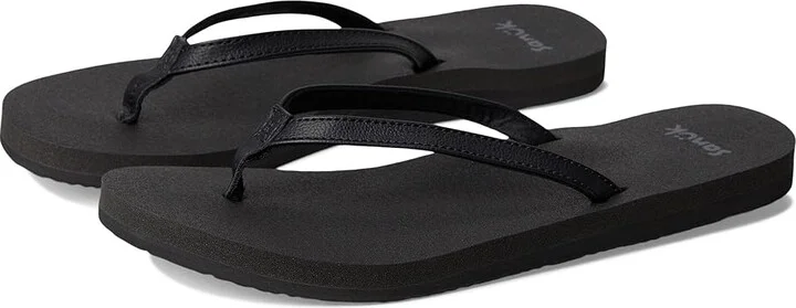 Sanuk Yoga Joy II Women's Sandals Black : 9 B - Medium, Leather/Rubber