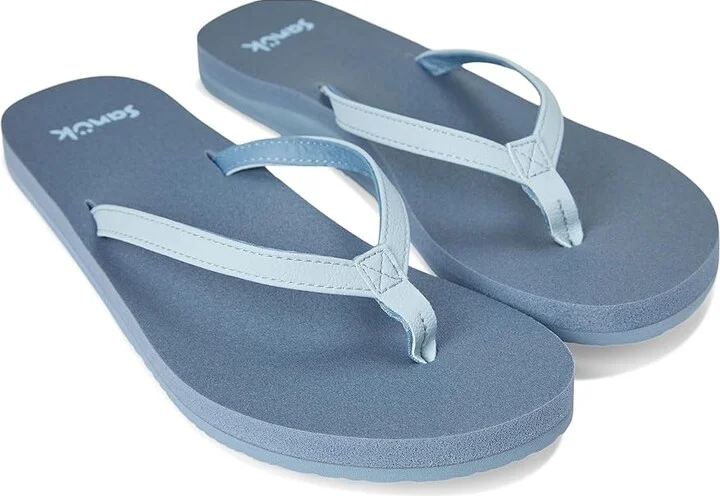 Sanuk Yoga Joy II Women's Sandals Blue Denim : 10 B - Medium, Leather/Rubber - Image 7