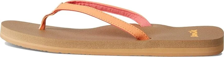 Sanuk Yoga Joy II Women's Sandals Papaya : 9 B - Medium, Leather/Rubber - Image 6