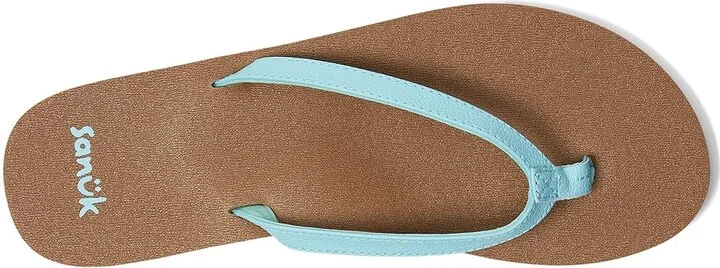 Sanuk Yoga Joy II Women's Sandals Sky Blue : 8 B - Medium, Leather/Rubber - Image 2