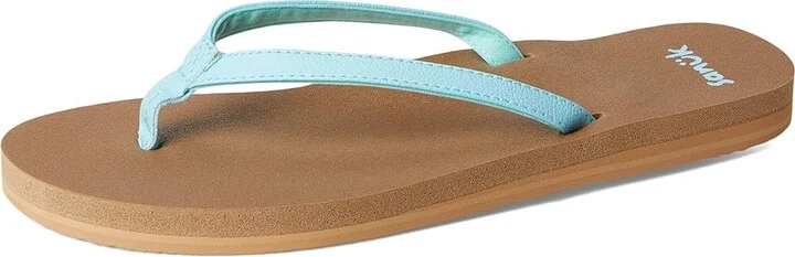 Sanuk Yoga Joy II Women's Sandals Sky Blue : 8 B - Medium, Leather/Rubber - Image 5