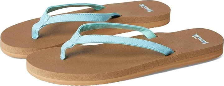 Sanuk Yoga Joy II Women's Sandals Sky Blue : 8 B - Medium, Leather/Rubber