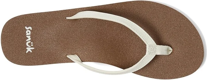 Sanuk Yoga Joy II Women's Sandals White : 8 B - Medium, Leather/Rubber - Image 2