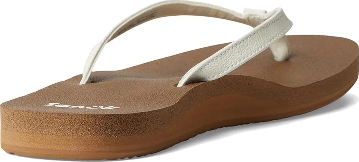 Sanuk Yoga Joy II Women's Sandals White : 8 B - Medium, Leather/Rubber - Image 4