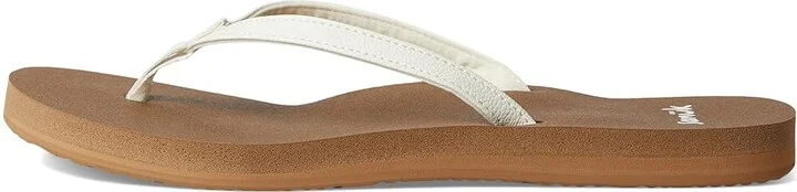 Sanuk Yoga Joy II Women's Sandals White : 8 B - Medium, Leather/Rubber - Image 6