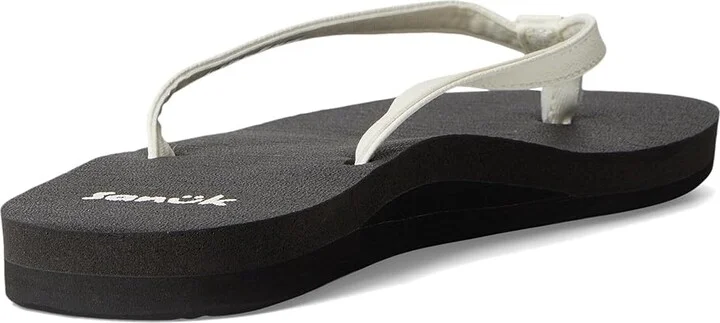 Sanuk Yoga Joy II Women's Sandals White/Black : 5 B - Medium, Leather/Rubber - Image 4