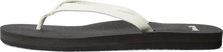 Sanuk Yoga Joy II Women's Sandals White/Black : 5 B - Medium, Leather/Rubber - Image 6