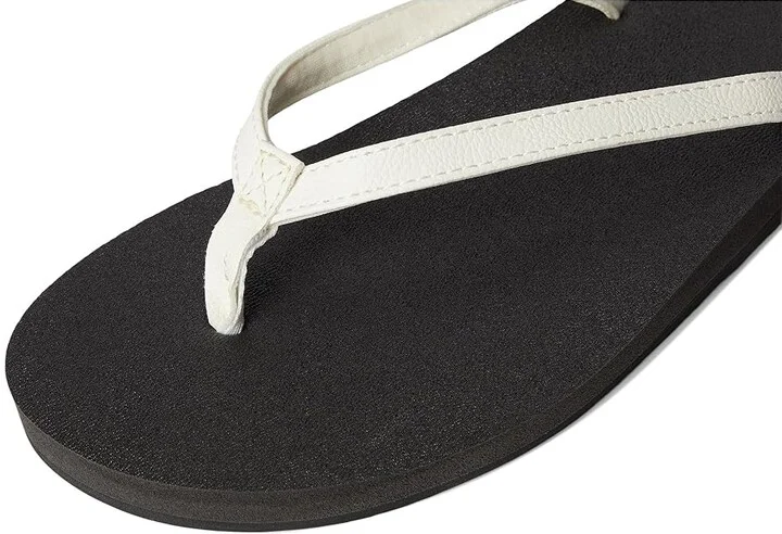 Sanuk Yoga Joy II Women's Sandals White/Black : 5 B - Medium, Leather/Rubber - Image 7