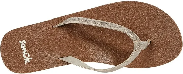Sanuk Yoga Joy Shimmer Metallic Women's Shoes Champagne : 5 B - Medium, Synthetic - Image 2
