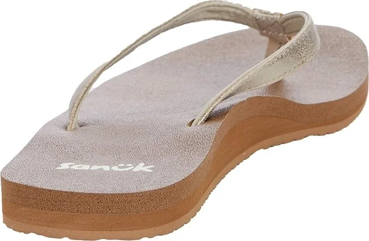 Sanuk Yoga Joy Shimmer Metallic Women's Shoes Champagne : 5 B - Medium, Synthetic - Image 4