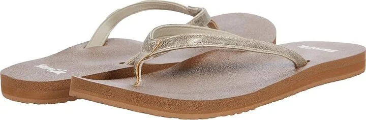 Sanuk Yoga Joy Shimmer Metallic Women's Shoes Champagne : 5 B - Medium, Synthetic