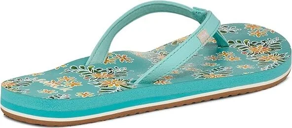 Sanuk Yoga Joy Vintage Floral Women's Shoes Aqua Splash : 11 B - Medium, Leather/Synthetic - Image 4