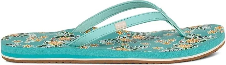 Sanuk Yoga Joy Vintage Floral Women's Shoes Aqua Splash : 11 B - Medium, Leather/Synthetic - Image 6