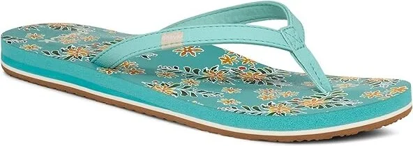 Sanuk Yoga Joy Vintage Floral Women's Shoes Aqua Splash : 11 B - Medium, Leather/Synthetic