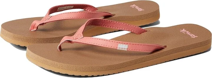 Sanuk Yoga Joy Women's Sandals Burnt Coral : 5 B - Medium, Synthetic/Textile