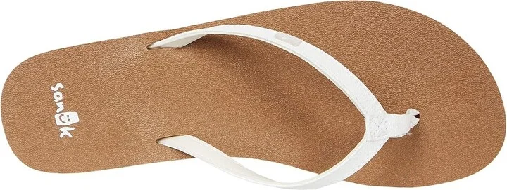 Sanuk Yoga Joy Women's Sandals White/Tan : 5 B - Medium, Synthetic/Textile - Image 2