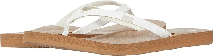 Sanuk Yoga Joy Women's Sandals White/Tan : 5 B - Medium, Synthetic/Textile