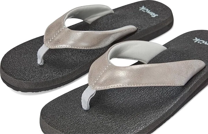 Sanuk Yoga Mat II Metallic Women's Sandals Silver : 10 B - Medium - Image 7