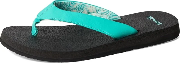 Sanuk Yoga Mat II Women's Sandals Aqua Green : 11 B - Medium, Faux Leather - Image 5