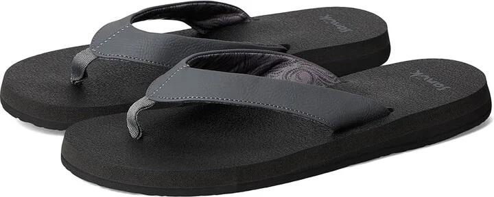 Sanuk Yoga Mat II Women's Sandals Charcoal : 10 B - Medium, Faux Leather