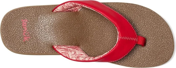 Sanuk Yoga Mat II Women's Sandals Cherry Red : 10 B - Medium, Faux Leather - Image 2