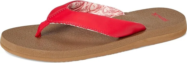 Sanuk Yoga Mat II Women's Sandals Cherry Red : 10 B - Medium, Faux Leather - Image 5