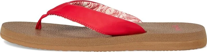 Sanuk Yoga Mat II Women's Sandals Cherry Red : 10 B - Medium, Faux Leather - Image 6