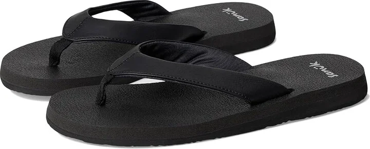 Sanuk Yoga Mat II Women's Sandals Ebony : 10 B - Medium, Faux Leather