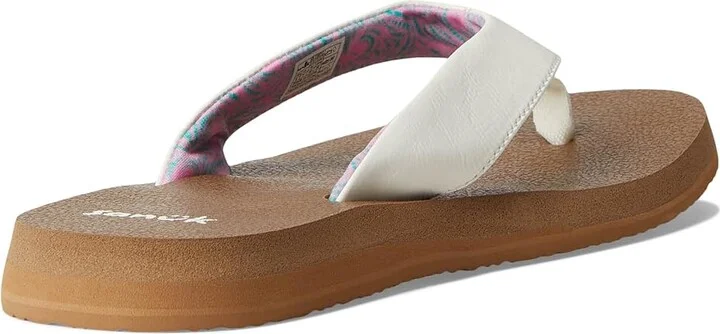 Sanuk Yoga Mat II Women's Sandals White : 11 B - Medium, Faux Leather - Image 4