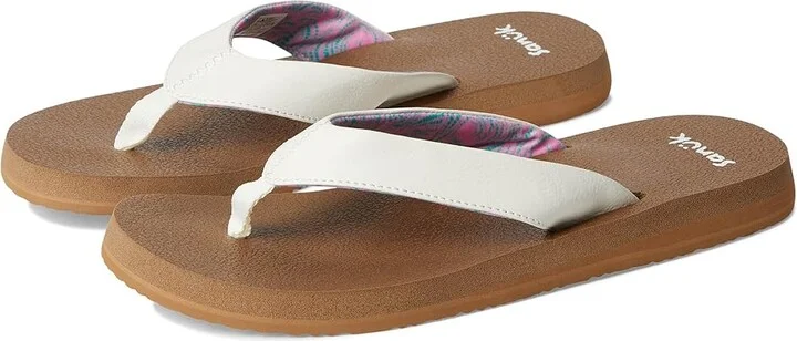 Sanuk Yoga Mat II Women's Sandals White : 11 B - Medium, Faux Leather