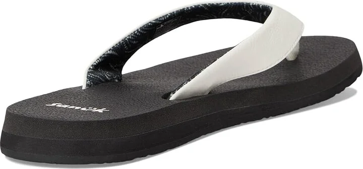 Sanuk Yoga Mat II Women's Sandals White/Black : 9 B - Medium, Faux Leather - Image 4