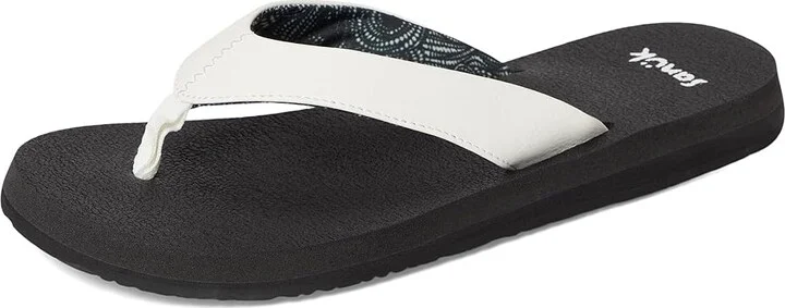 Sanuk Yoga Mat II Women's Sandals White/Black : 9 B - Medium, Faux Leather - Image 5