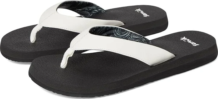 Sanuk Yoga Mat II Women's Sandals White/Black : 9 B - Medium, Faux Leather