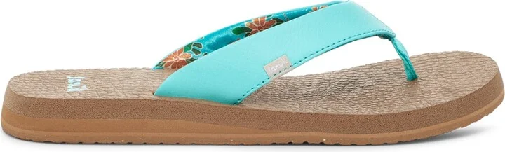 Sanuk Yoga Mat Vintage Floral | Flip Flops for Women | Yoga Sandals For Women | Women's Beach Sandals | Memory Foam Footbed