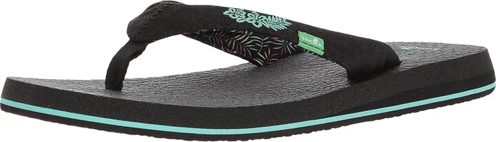 Sanuk Yoga Paradise 2 Women's Sandals Black Paradise Palms : 5 B - Medium, Textile - Image 2