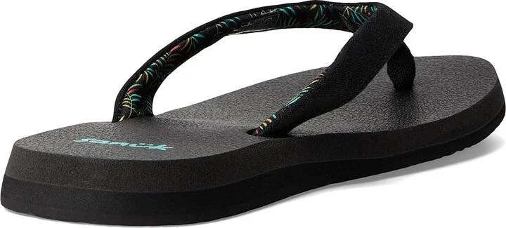 Sanuk Yoga Paradise II Women's Sandals Black Paradise Palms : 8 B - Medium, Synthetic - Image 4