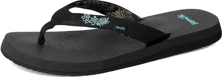 Sanuk Yoga Paradise II Women's Sandals Black Paradise Palms : 8 B - Medium, Synthetic - Image 5