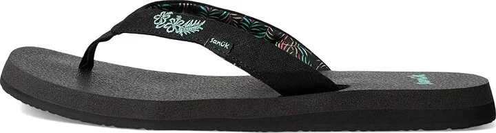 Sanuk Yoga Paradise II Women's Sandals Black Paradise Palms : 8 B - Medium, Synthetic - Image 6
