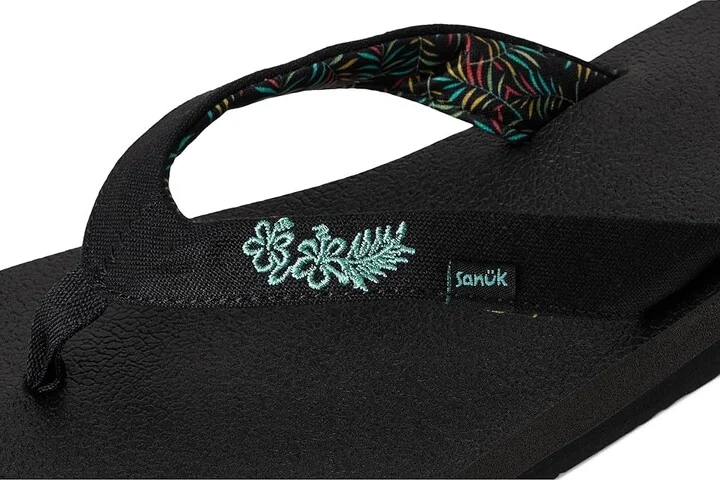 Sanuk Yoga Paradise II Women's Sandals Black Paradise Palms : 8 B - Medium, Synthetic - Image 7