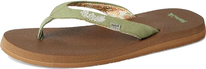 Sanuk Yoga Paradise II Women's Sandals Sage Paradise Palms : 8 B - Medium, Synthetic - Image 5