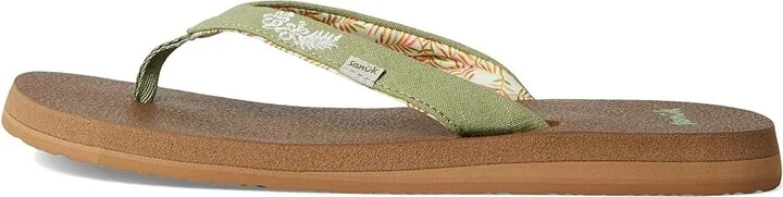 Sanuk Yoga Paradise II Women's Sandals Sage Paradise Palms : 8 B - Medium, Synthetic - Image 6