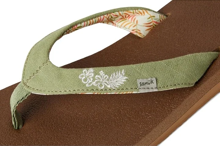 Sanuk Yoga Paradise II Women's Sandals Sage Paradise Palms : 8 B - Medium, Synthetic - Image 7
