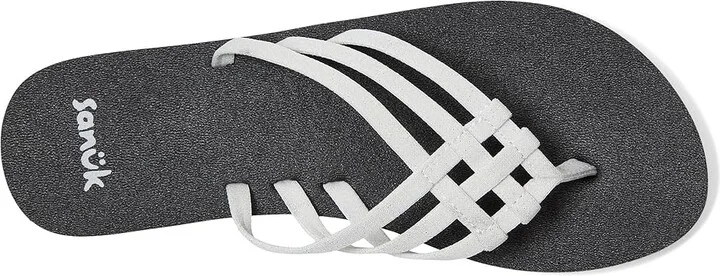 Sanuk Yoga Sandy II Sparkle Women's Sandals Silver : 5 B - Medium, Rubber - Image 2