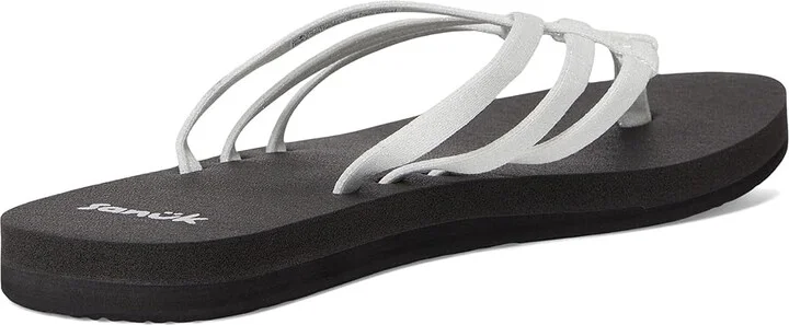 Sanuk Yoga Sandy II Sparkle Women's Sandals Silver : 5 B - Medium, Rubber - Image 4