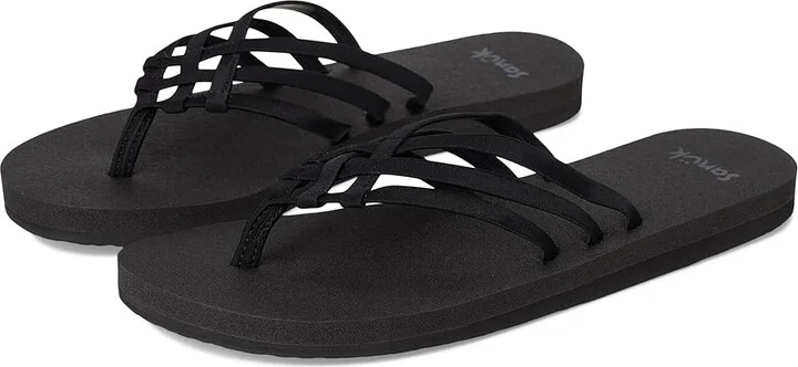 Sanuk Yoga Sandy II Women's Sandals Black : 7 B - Medium, Synthetic