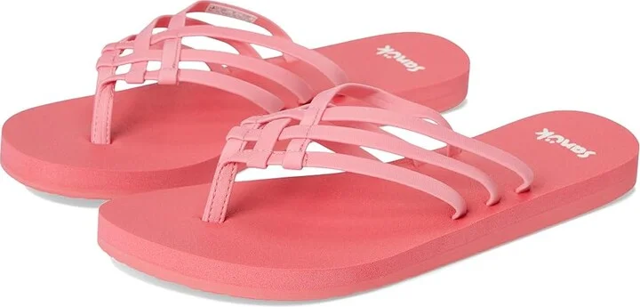 Sanuk Yoga Sandy II Women's Sandals Sugar Coral : 7 B - Medium, Synthetic
