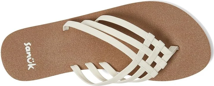 Sanuk Yoga Sandy II Women's Sandals Tan/White : 11 B - Medium, Synthetic - Image 2