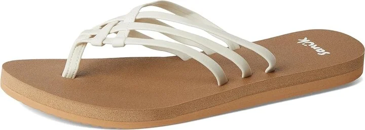 Sanuk Yoga Sandy II Women's Sandals Tan/White : 11 B - Medium, Synthetic - Image 5